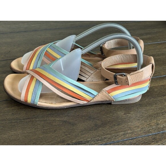 MADEWELL SAMIRA  MULTI LEATHER STRAPPY FLAT SANDALS    WMNS SZ.  8.5 - Picture 5 of 9